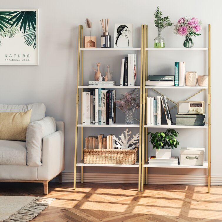 Gold store ladder bookshelf